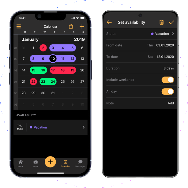 calendar section banner